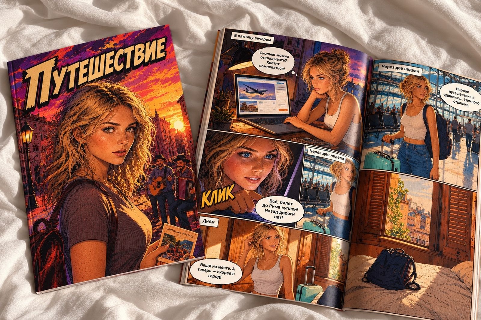The printed comic “The Journey”